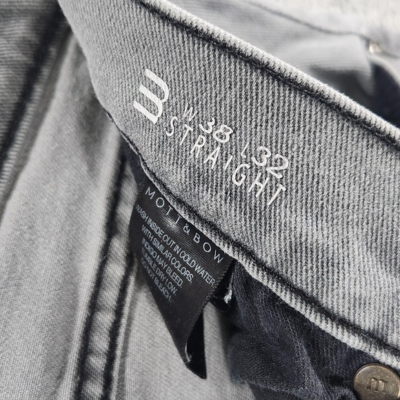 Mott & Bow Jeans Mens 38x32 Stone Gray Straight Leg Stretch Denim Casual - Picture 8 of 15